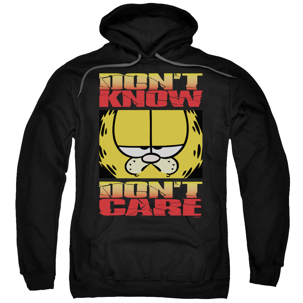 Garfield Don't Know Don't Care Mens Hoodie Black