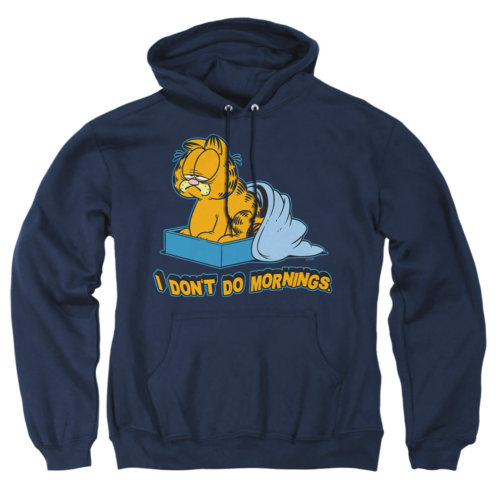 Garfield I Dont Do Mornings Mens Hoodie Navy
