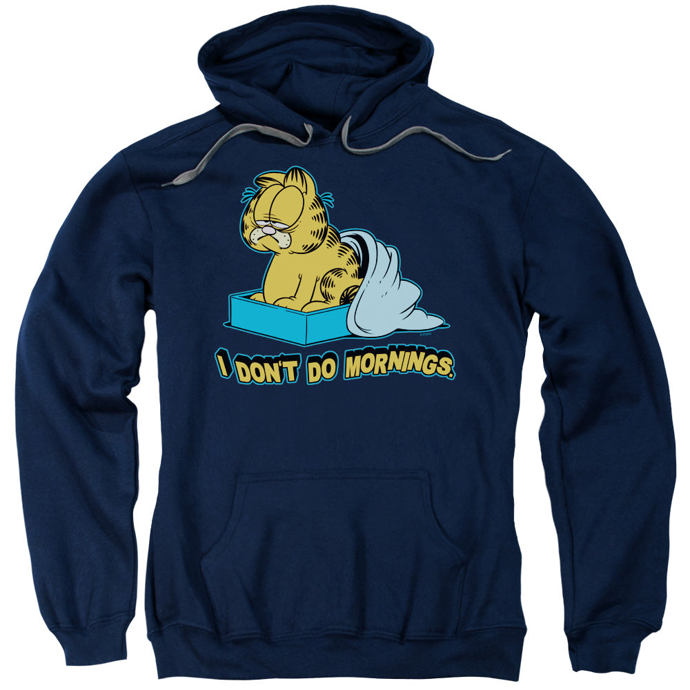 Garfield I Don't Do Mornings Mens Hoodie Navy