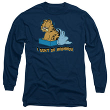 Load image into Gallery viewer, Garfield I Dont Do Mornings Mens Long Sleeve Shirt Navy Officially Licensed
