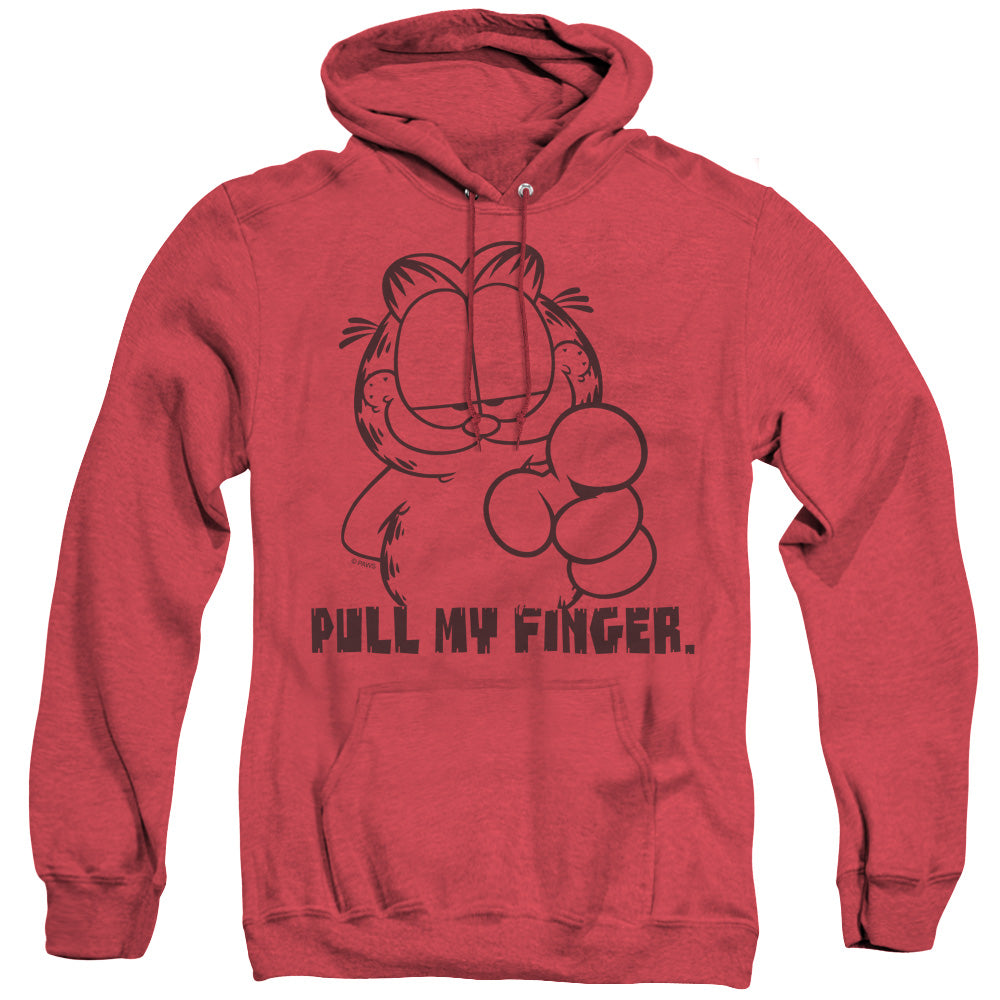 Garfield Pull My Finger Heather Mens Hoodie Red