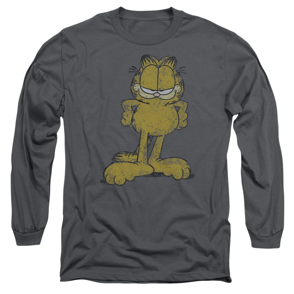Garfield Big Ol Cat Mens Long Sleeve Shirt Charcoal Officially Licensed