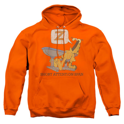 Garfield Attention Span Mens Hoodie Orange