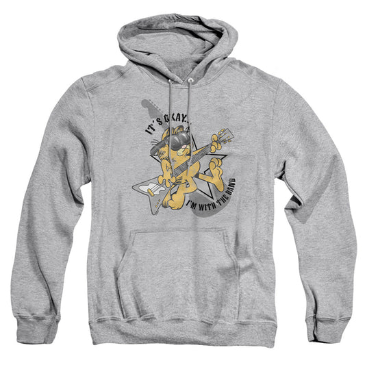 Garfield Im With The Band Mens Hoodie Athletic Heather