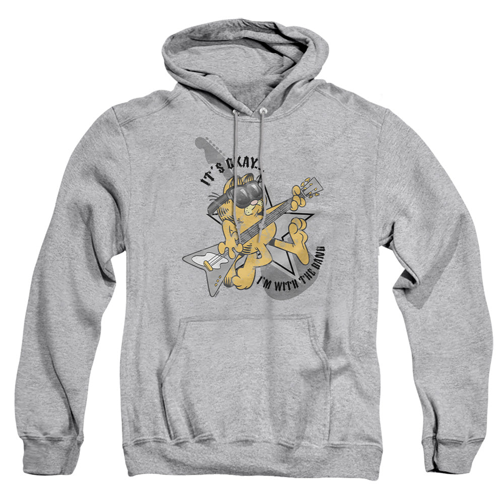Garfield Im With The Band Mens Hoodie Athletic Heather