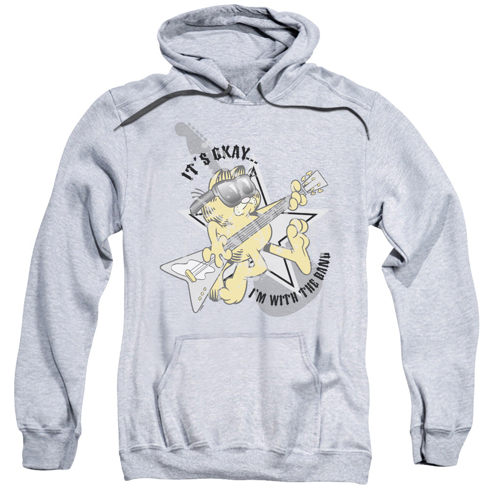 Garfield I'm With the Band Mens Hoodie Athletic Heather