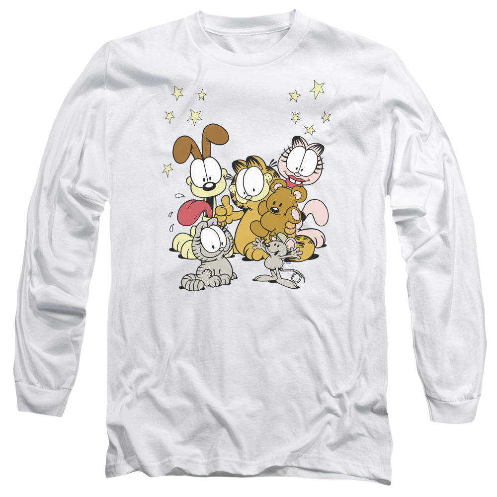 Garfield Friends Are Best Mens Long Sleeve Shirt White Officially Licensed