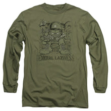 Load image into Gallery viewer, Garfield General Laziness Mens Long Sleeve Shirt Military Green Officially Licensed
