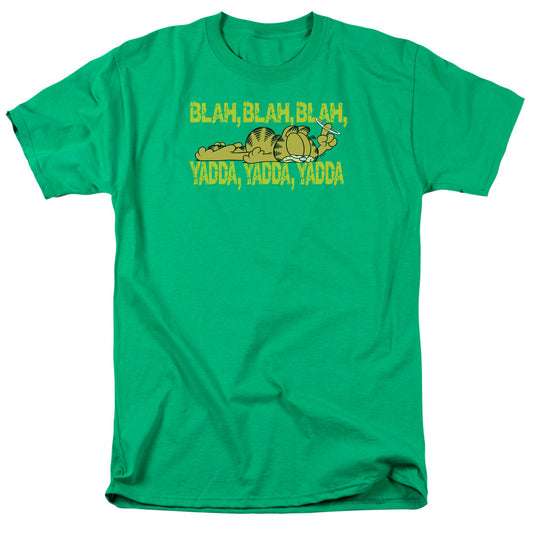 Garfield Blah Blah Blah Mens T Shirt Kelly Green