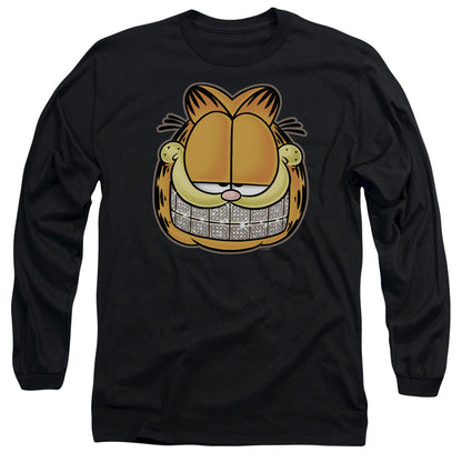 Garfield Nice Grill Mens Long Sleeve Shirt Black Officially Licensed