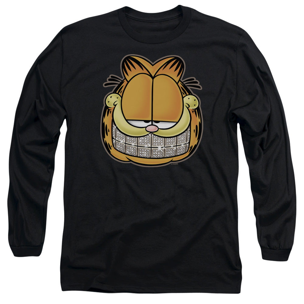 Garfield Nice Grill Mens Long Sleeve Shirt Black Officially Licensed