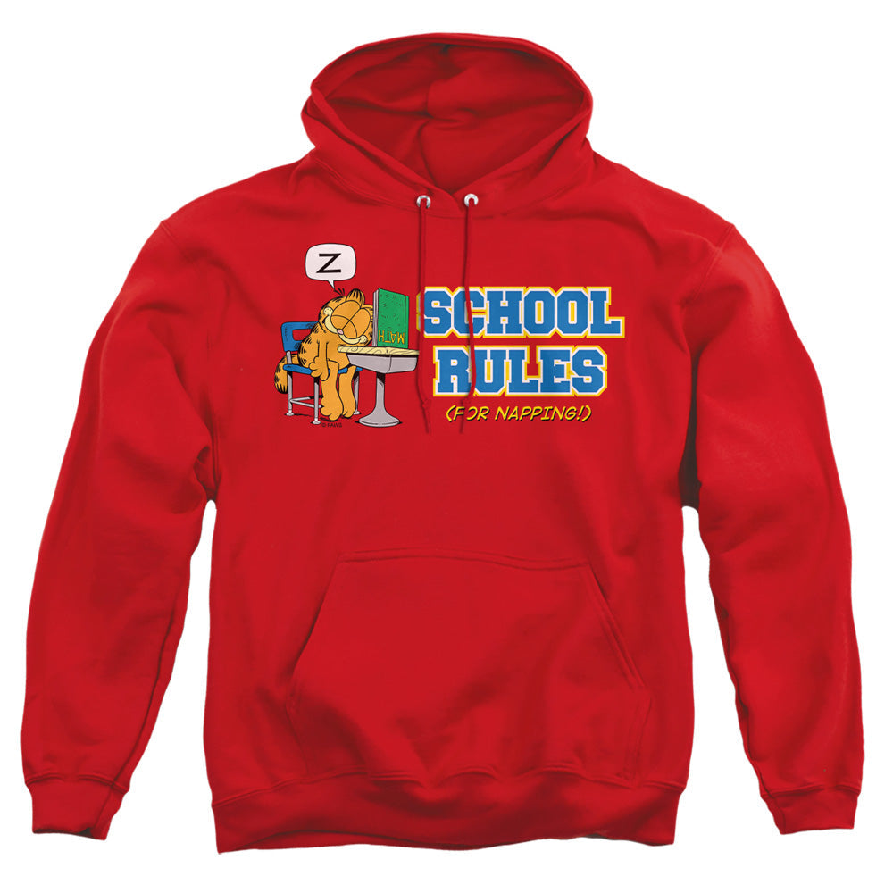 Garfield School Rules Mens Hoodie Red