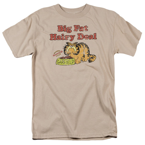 Garfield Big Fat Hairy Deal Mens T Shirt Sand