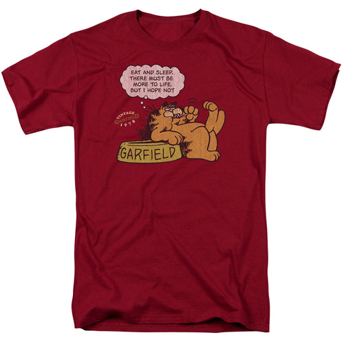Garfield Eat And Sleep Mens T Shirt Cardinal