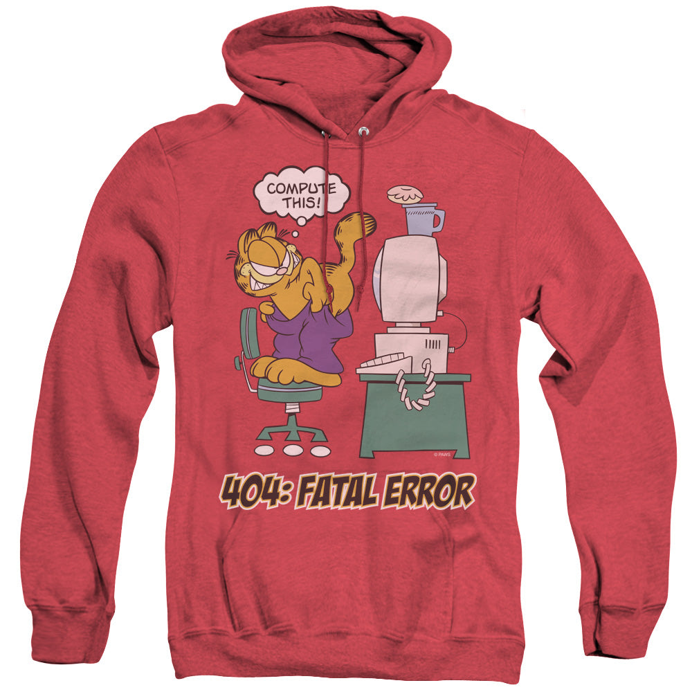 Garfield Compute This Heather Mens Hoodie Red