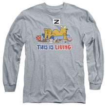 Load image into Gallery viewer, Garfield This Is Living Mens Long Sleeve Shirt Athletic Heather Officially Licensed
