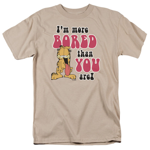 Garfield More Bored Mens T Shirt Sand