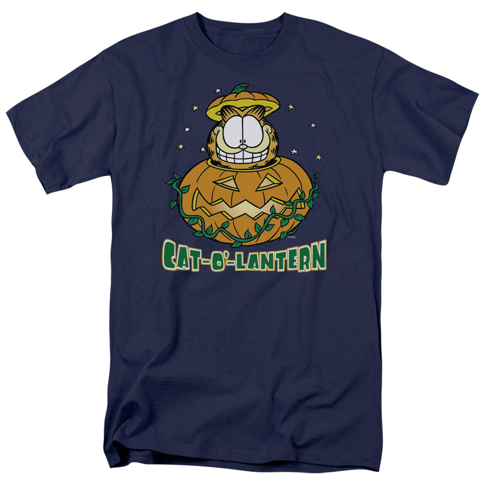 Garfield Cat O Lantern Mens T Shirt Navy