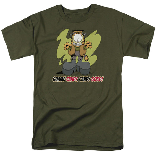 Garfield Candy Good Mens T Shirt Military Green
