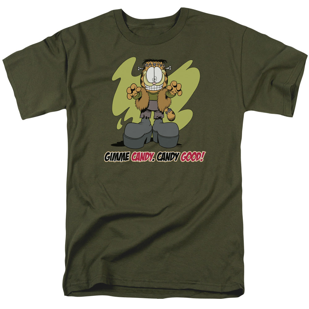 Garfield Candy Good Mens T Shirt Military Green