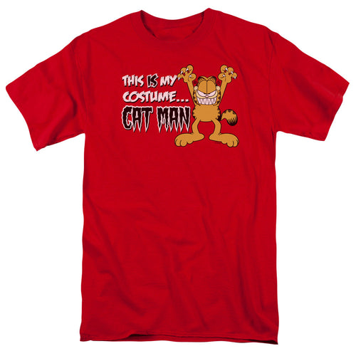 Garfield Cat Man Mens T Shirt Red