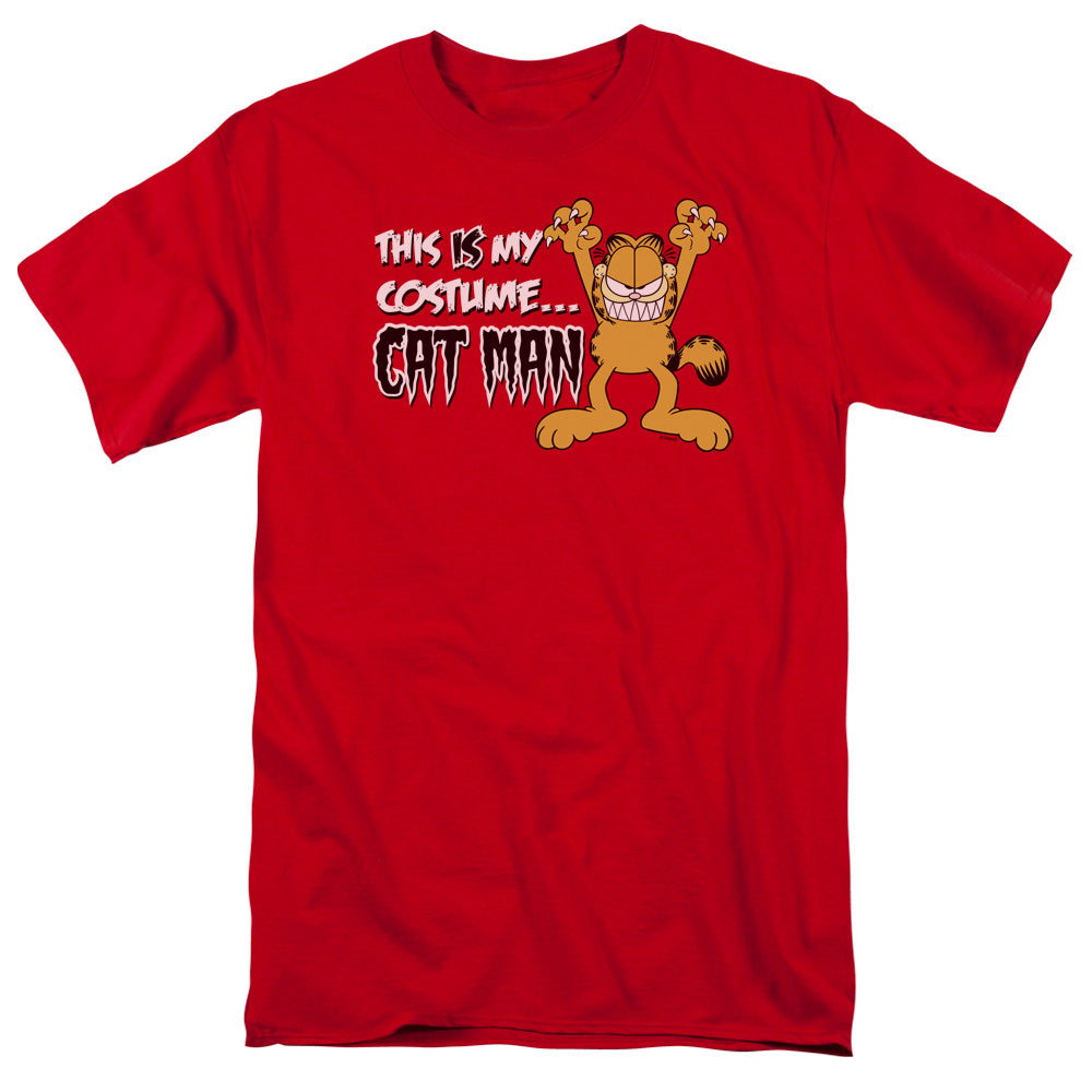 Garfield Cat Man Mens T Shirt Red