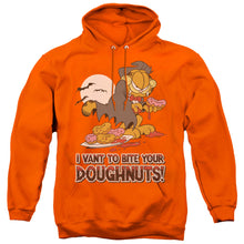 Load image into Gallery viewer, Garfield I Vant Doughnuts Mens Hoodie Orange
