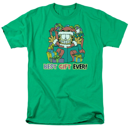 Garfield Best Gift Ever Mens T Shirt Kelly Green