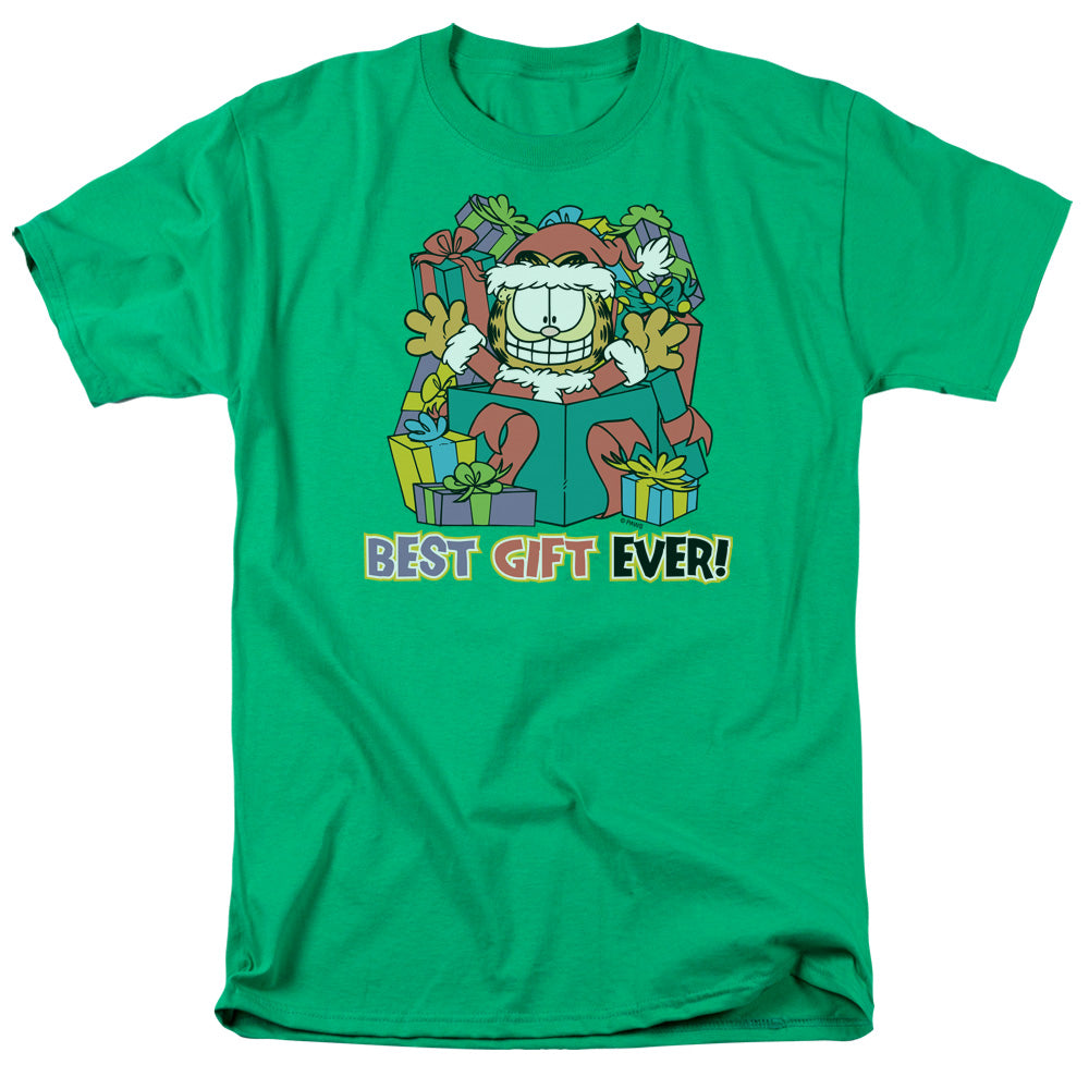 Garfield Best Gift Ever Mens T Shirt Kelly Green