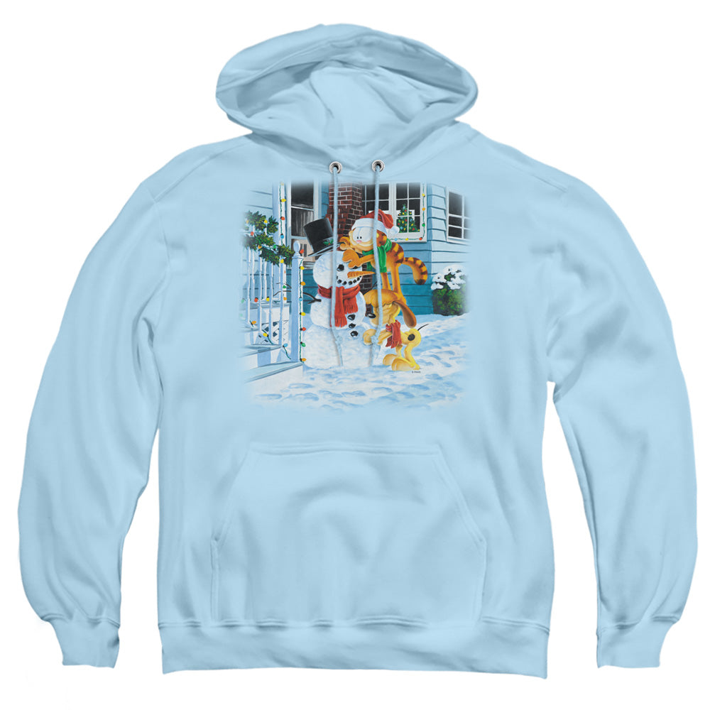 Garfield Snow Fun Mens Hoodie Light Blue