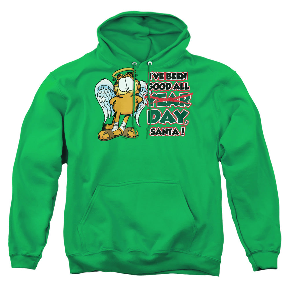 Garfield Ive Been Good Mens Hoodie Kelly Green