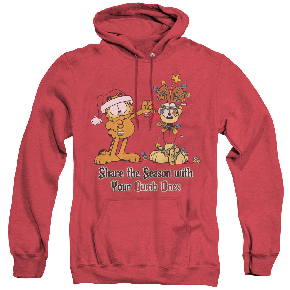 Garfield Share The Season Heather Mens Hoodie Red