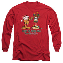 Load image into Gallery viewer, Garfield Share The Season Mens Long Sleeve Shirt Red Officially Licensed
