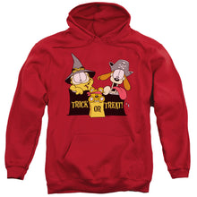 Load image into Gallery viewer, Garfield Trick Or Treat Mens Hoodie Red
