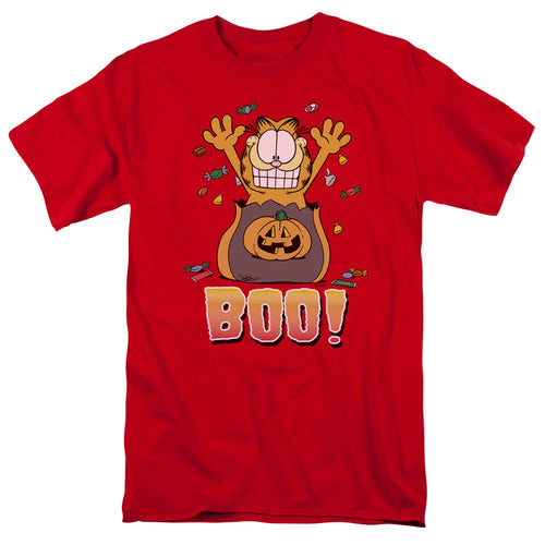 Garfield Boo! Mens T Shirt Red
