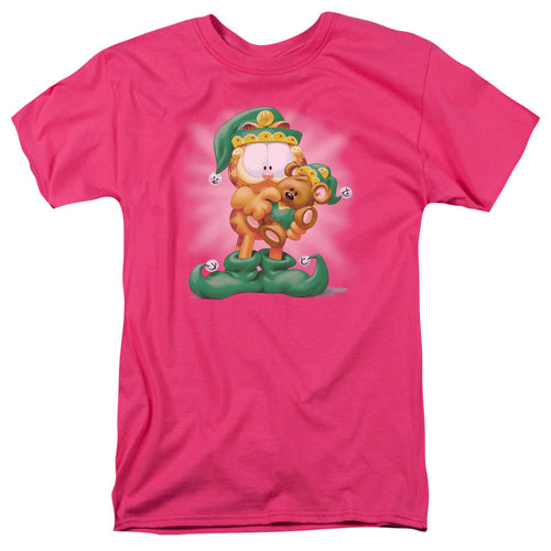 Garfield Number 1 Elf Mens T Shirt Hot Pink
