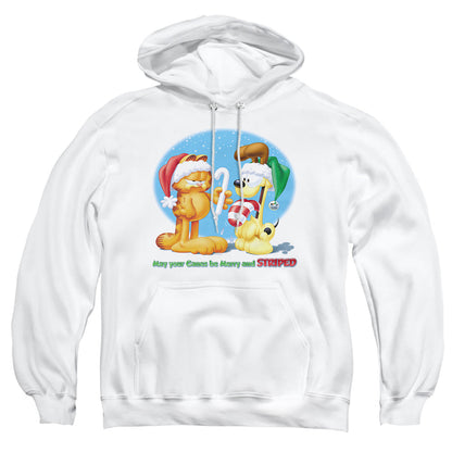 Garfield Merry And Striped Mens Hoodie White
