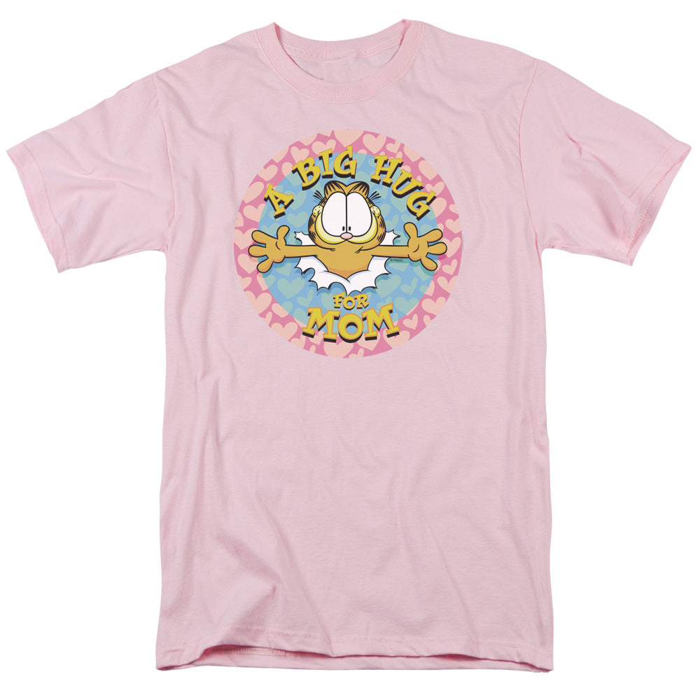 Garfield A Big Hug For Mom Mens T Shirt Pink