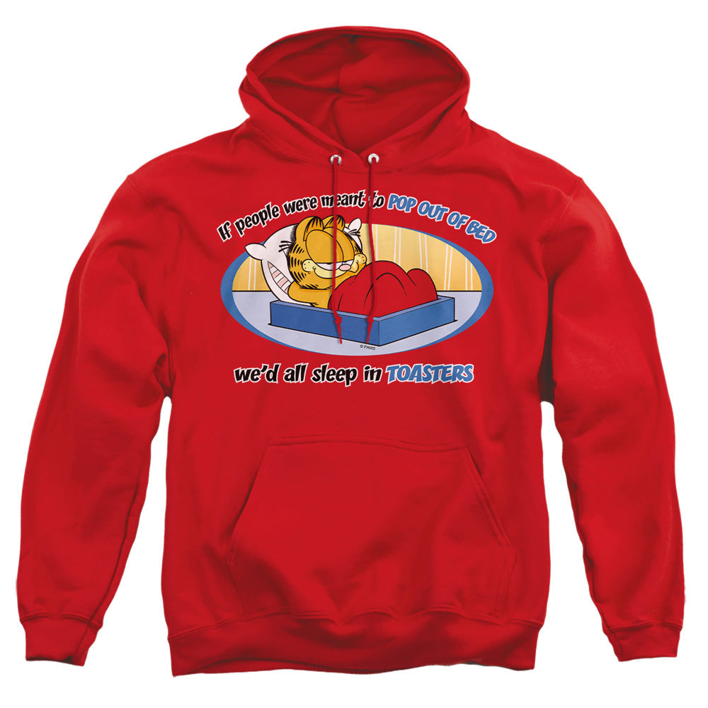 Garfield Pop Out Of Bed Mens Hoodie Red
