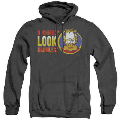 Garfield I Only Look Harmless Heather Mens Hoodie Black