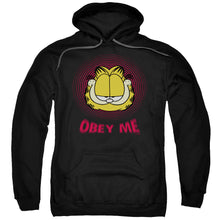Load image into Gallery viewer, Garfield Obey Me Mens Hoodie Black
