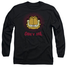Load image into Gallery viewer, Garfield Obey Me Mens Long Sleeve Shirt Black Officially Licensed
