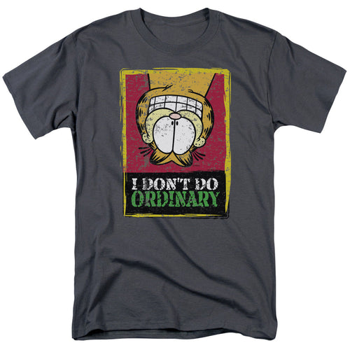 Garfield I Dont Do Ordinary Mens T Shirt Charcoal