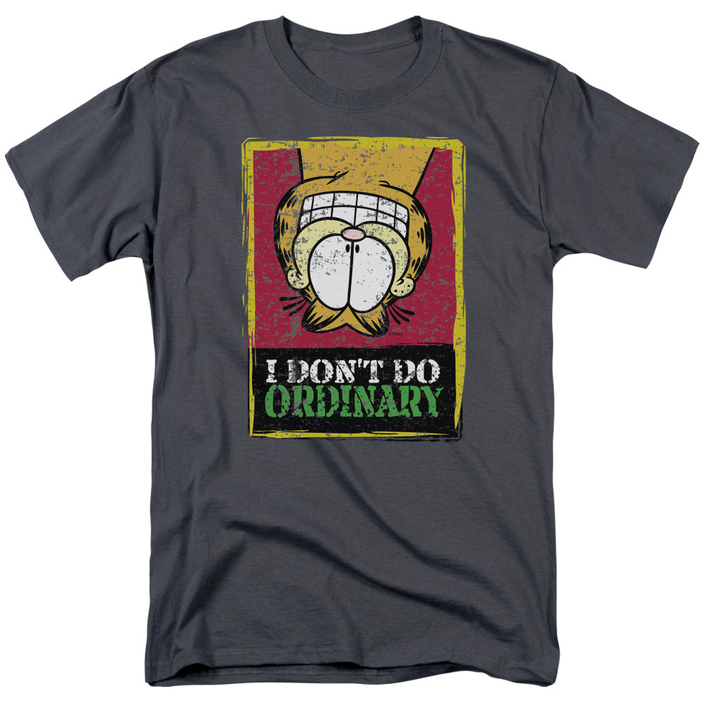 Garfield I Dont Do Ordinary Mens T Shirt Charcoal