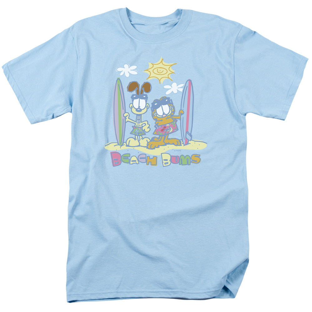 Garfield Beach Bums Mens T Shirt Light Blue