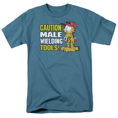 Garfield Male Weilding Tools Mens T Shirt Slate