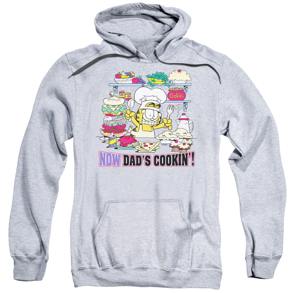 Garfield Now Dad's Cooking Mens Hoodie Athletic Heather