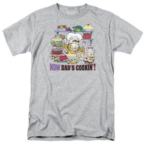 Garfield Now Dads Cooking Mens T Shirt Athletic Heather