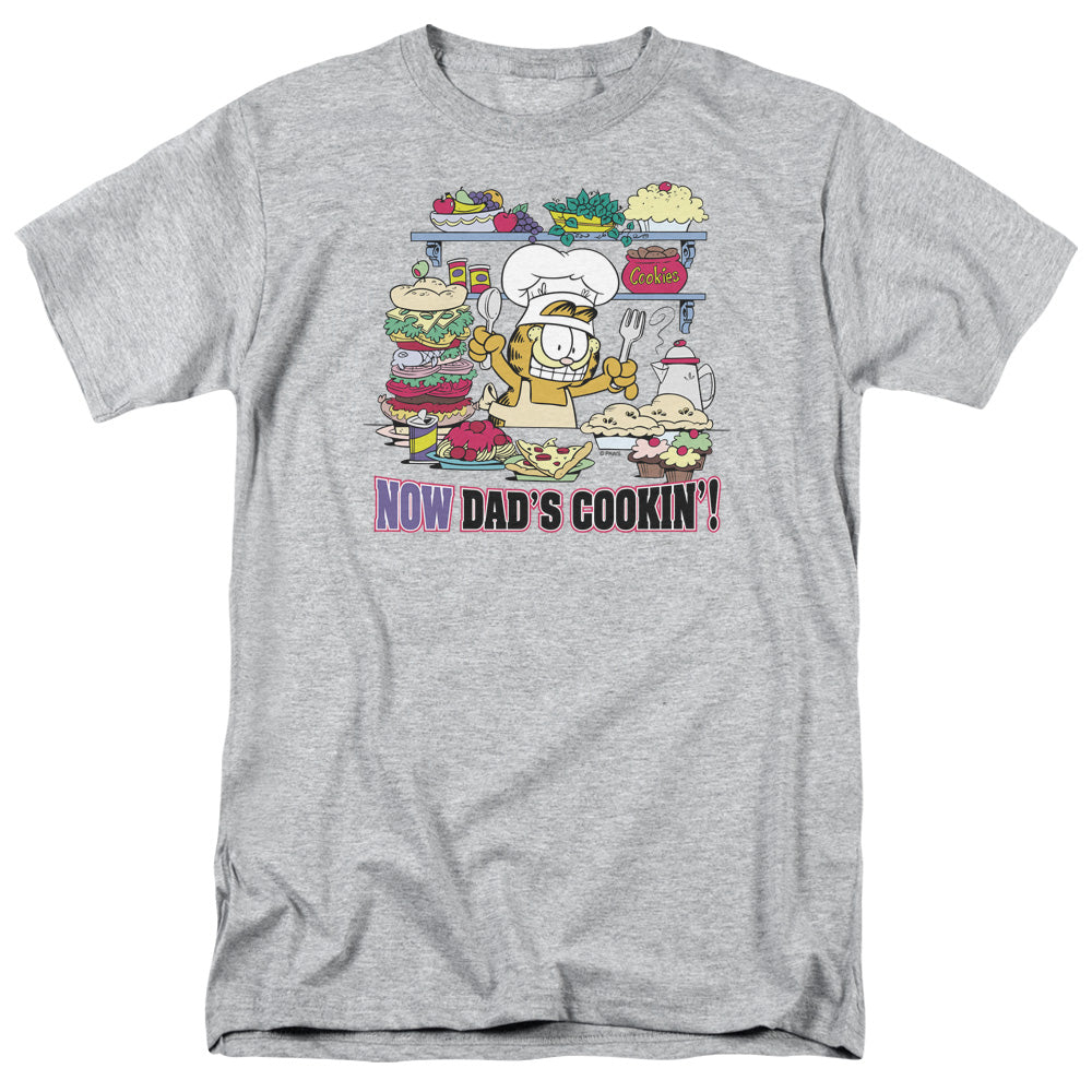 Garfield Now Dads Cooking Mens T Shirt Athletic Heather