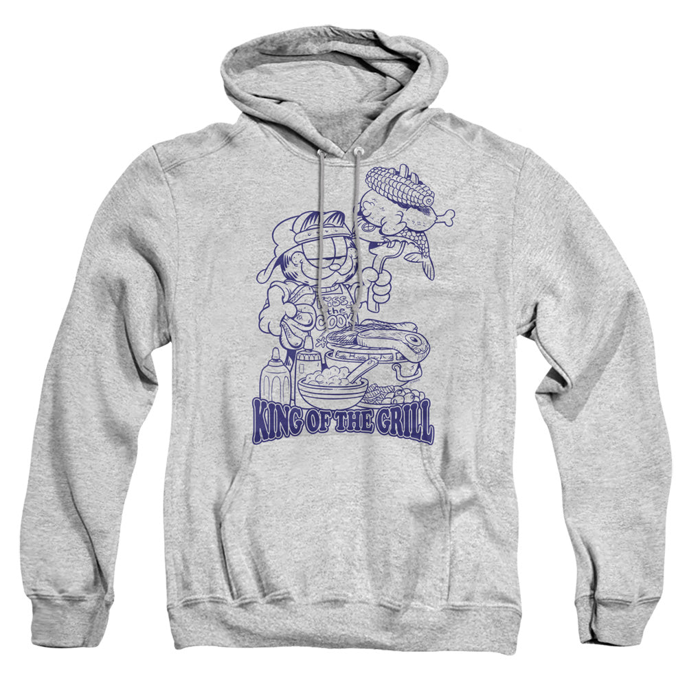 Garfield King Of The Grill Mens Hoodie Athletic Heather